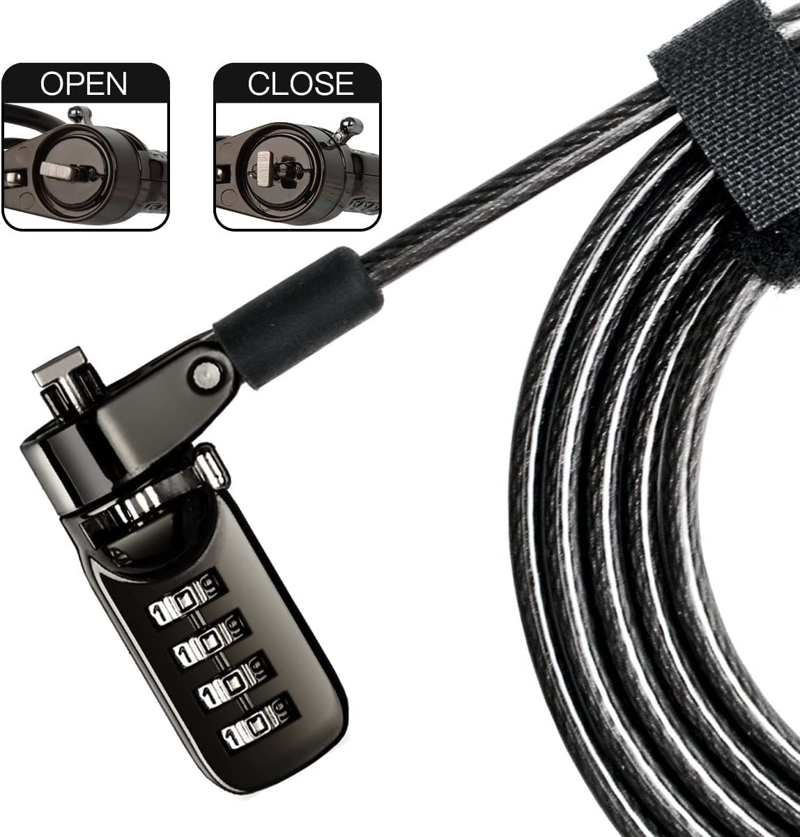 I3C lock inserted in laptop slot demonstrating secure connection