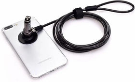 I3C lock looped around desk in use to deter theft in public spaces