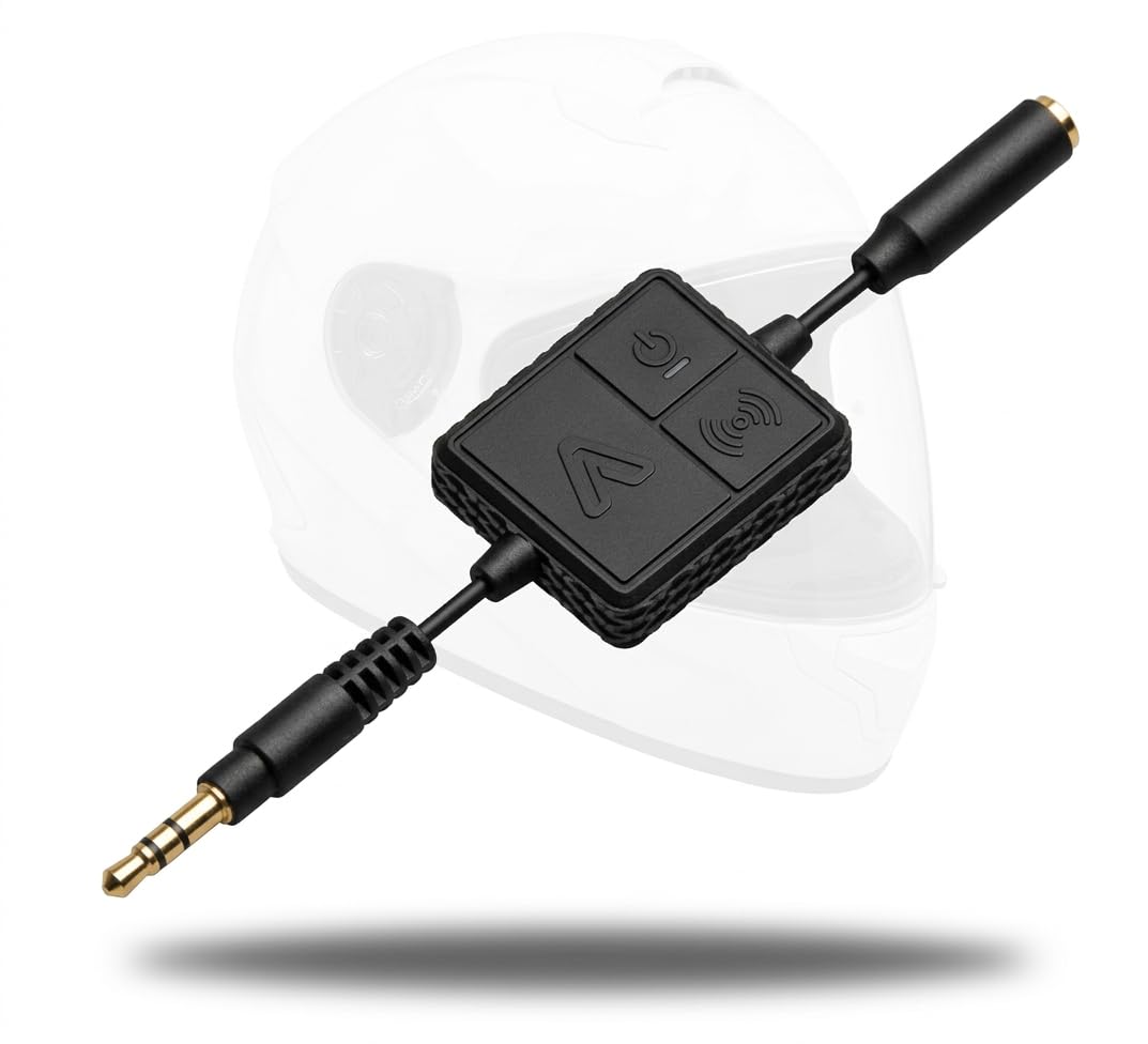IASUS EAR3H-MK2 front view highlighting a compact helmet amplifier for easy wear.