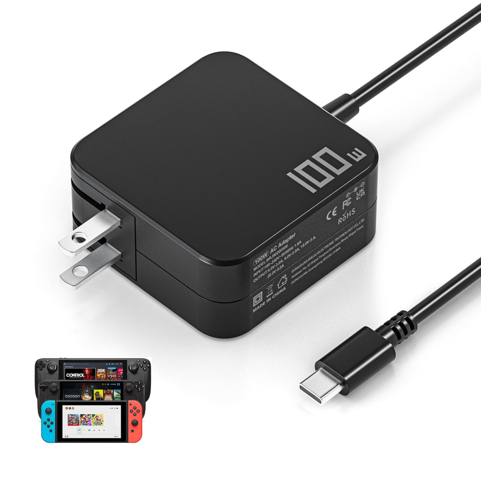 IBATTS 100W USB-C charger front view for rapid handheld charging