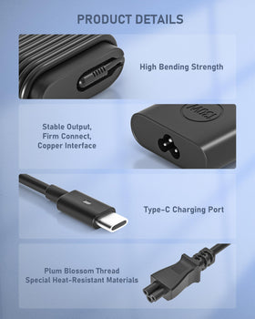 IBATTS 130W USB-C Dell charger compact slim design for easy packing.