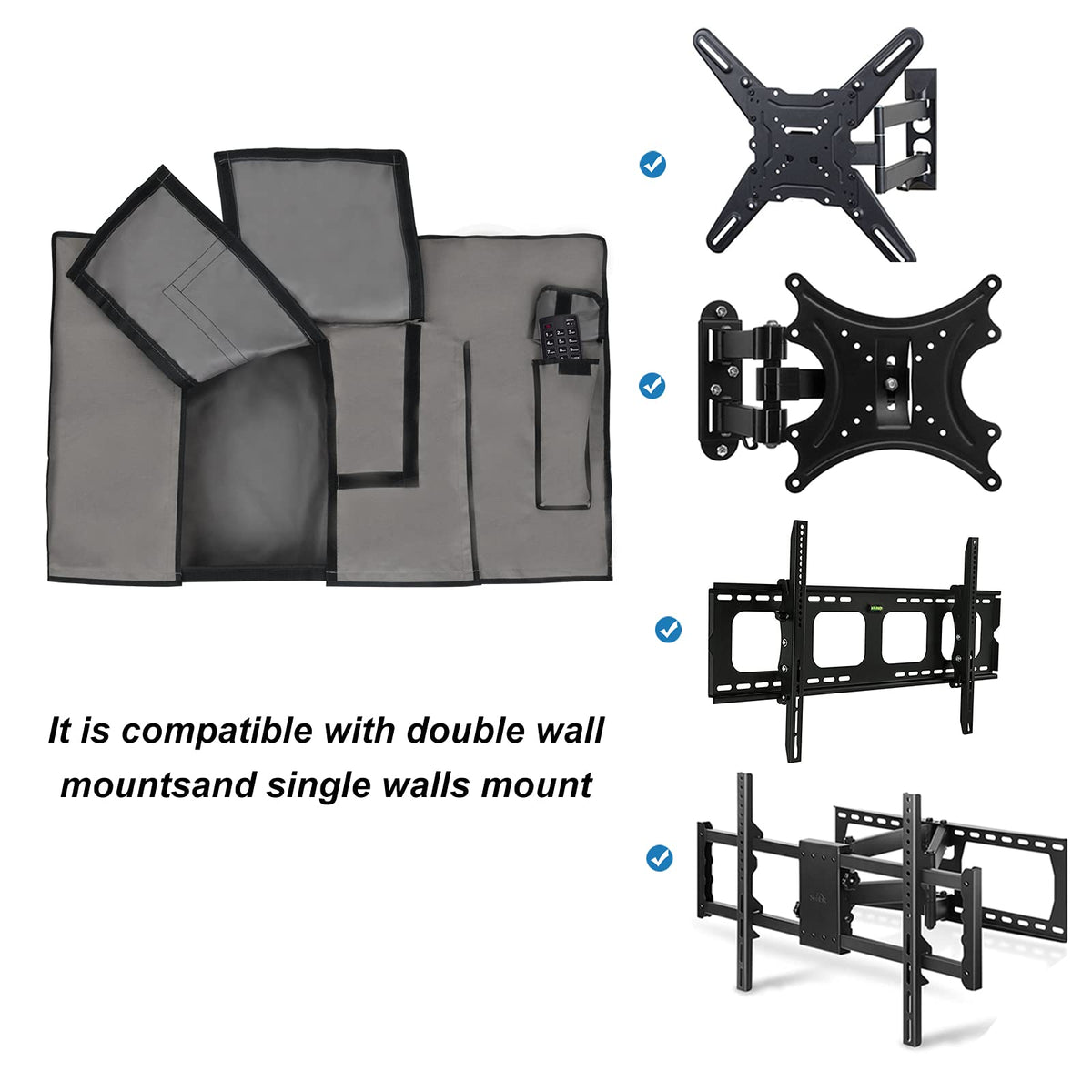 iBirdie covered TV on patio, blends with furniture and shields screen