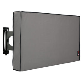 iBirdie front view of cover on a 48–50 inch TV showing full weather protection