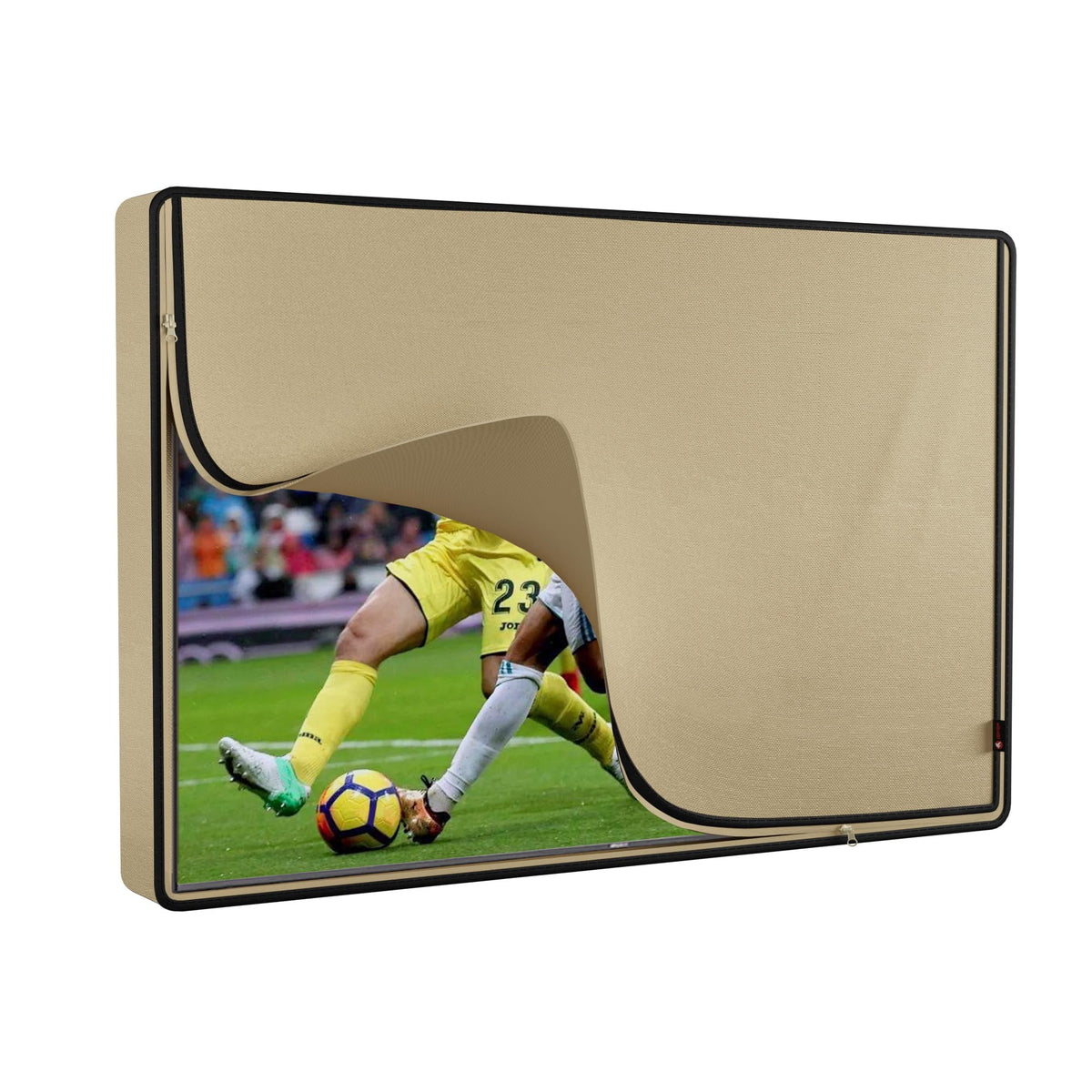 iBirdie front view of covered TV showing full protection and easy access
