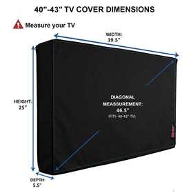 iBirdie Outdoor TV Cover front view shows secure, weatherproof design