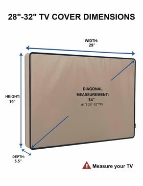 iBirdie Outdoor TV Cover rear view with back flap protecting the stand.