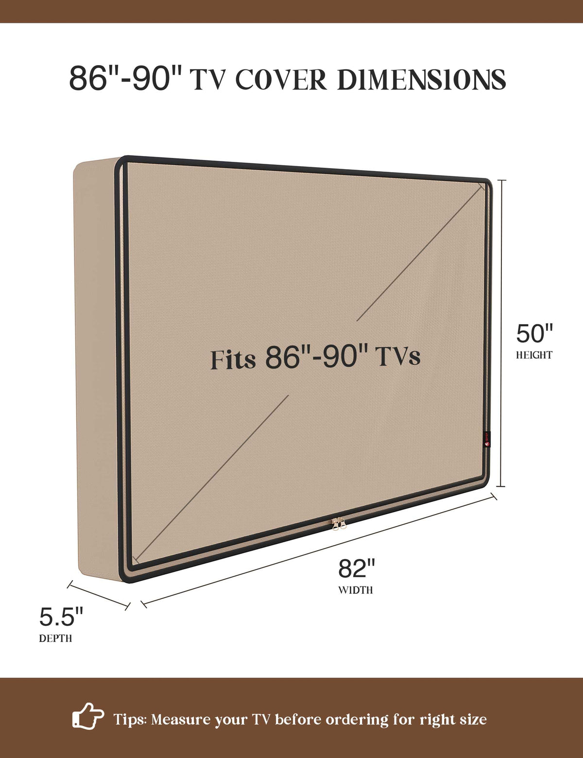 iBirdie outdoor TV cover zipper detail for quick access while keeping rain out