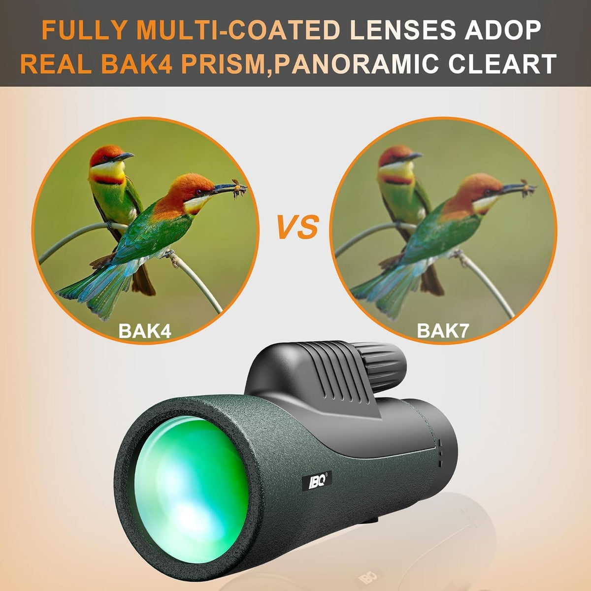 IBQ 12x55 monocular phone adapter enables easy sharing and quick photo capture