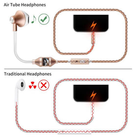 ibrain earphones with metal shielded wires provide durability and reduced interference for focused listening