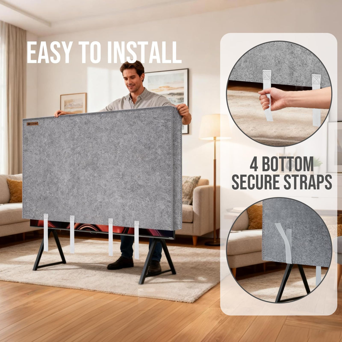 IC ICLOVER TV Cover dust protection keeps TVs clean during renovations.