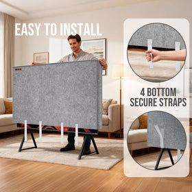IC ICLOVER bottom secure straps keep TV in place during renovations