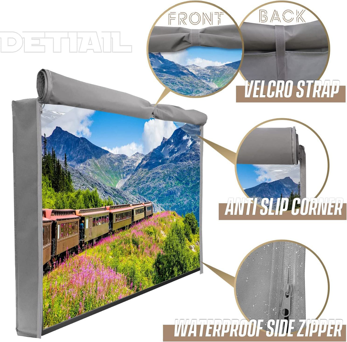 IC ICLOVER sealed bottom with hook-and-loop straps secures cover in wind