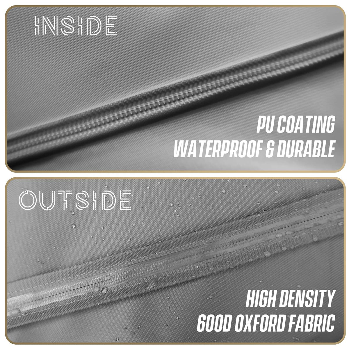 IC ICLOVER close-up of 600D oxford texture demonstrating weather resistance