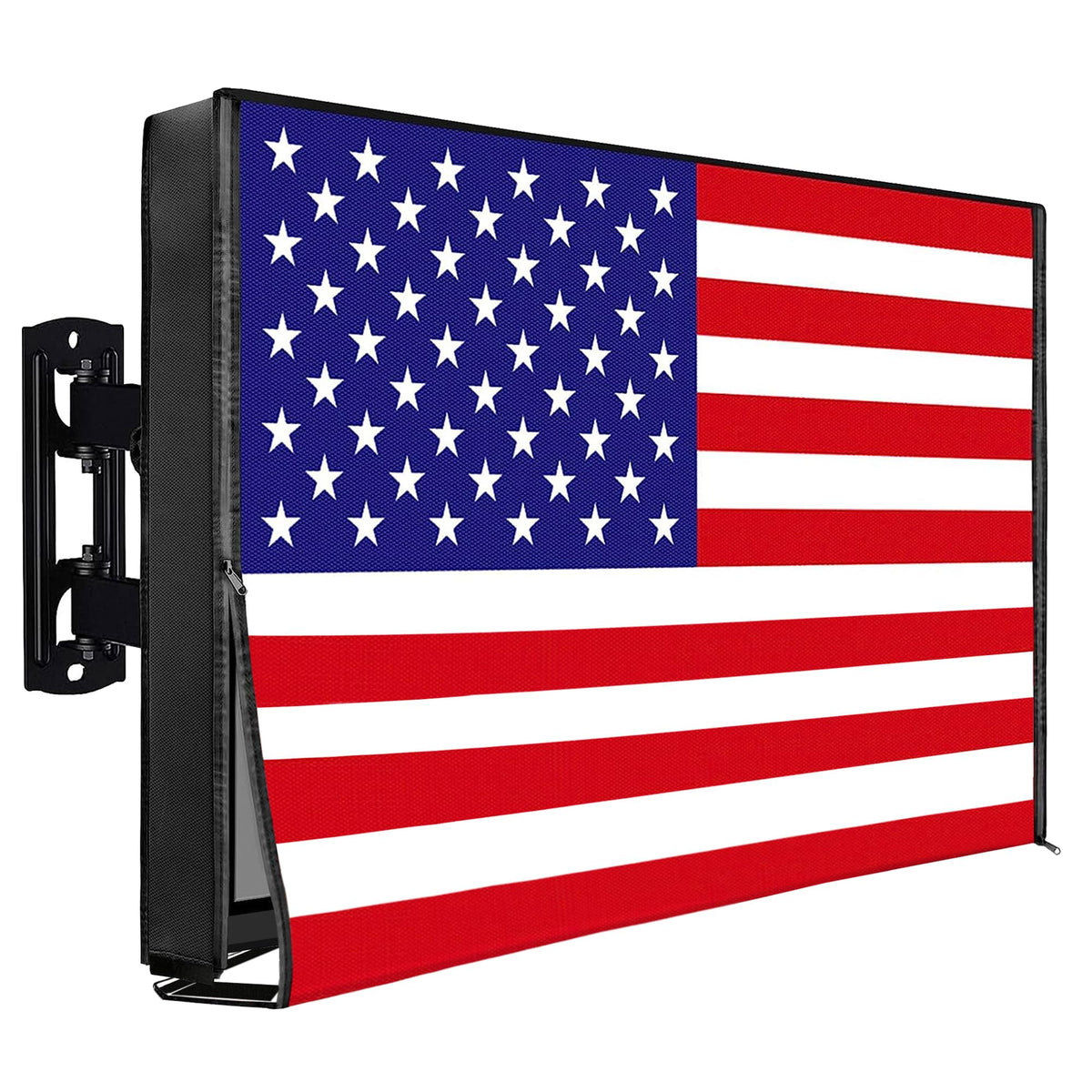 IC ICLOVER front view with US flag print, protects TV and looks decorative