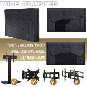 IC ICLOVER cover on a mounted TV, demonstrates compatible fit with wall mounts