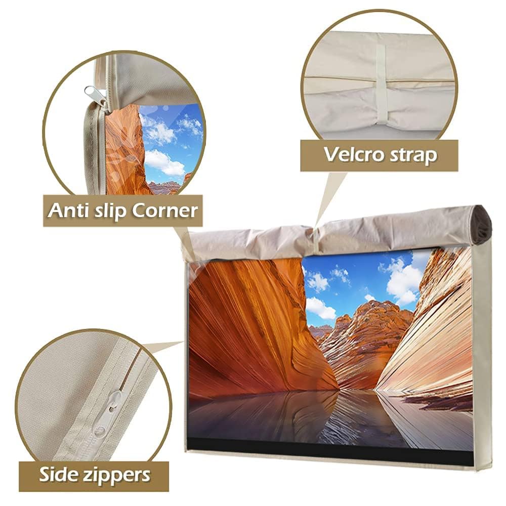 IC ICLOVER cover on mounted TV showing scale and full fit for large screens