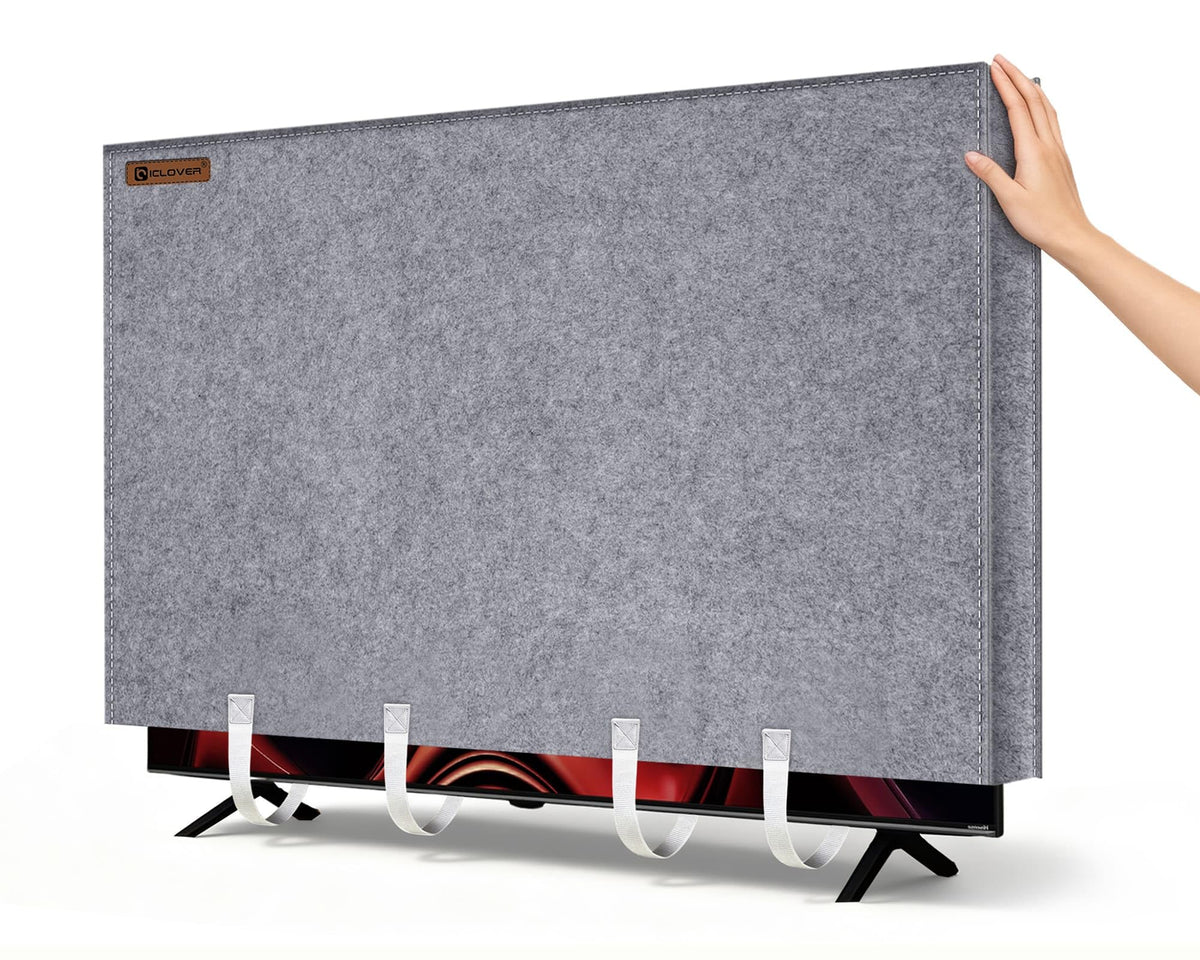 IC ICLOVER TV cover protects a 75-inch screen during a move