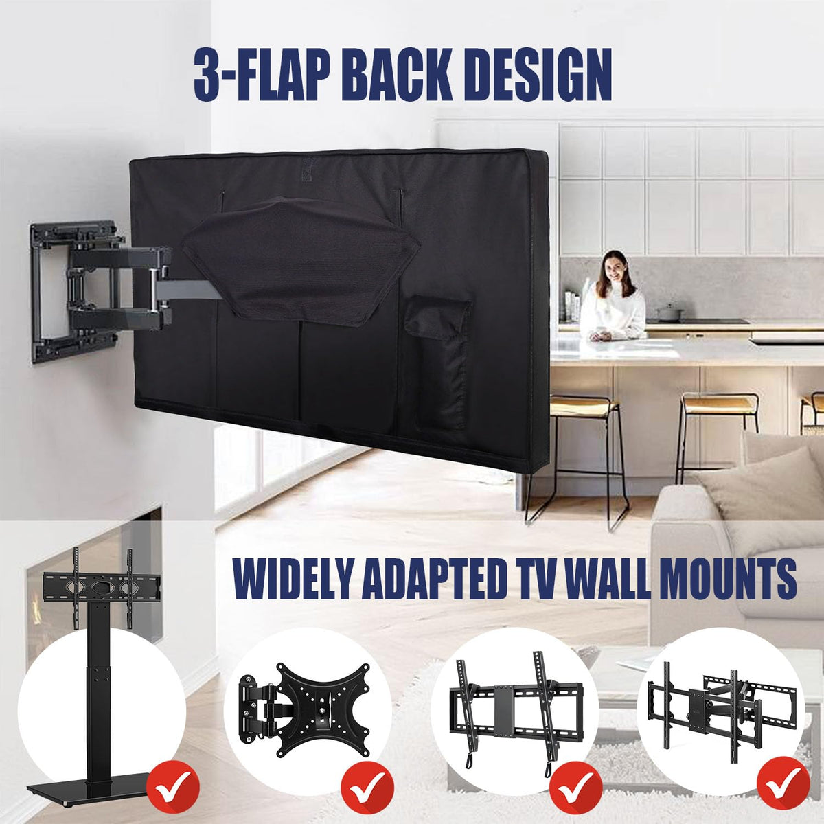 IC ICLOVER compatible with wall mounts and stands for versatile TV setups