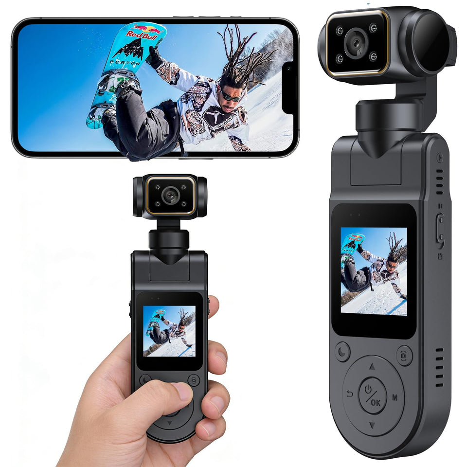 icamdoor front view showing compact pocket camera and easy access buttons for quick capture