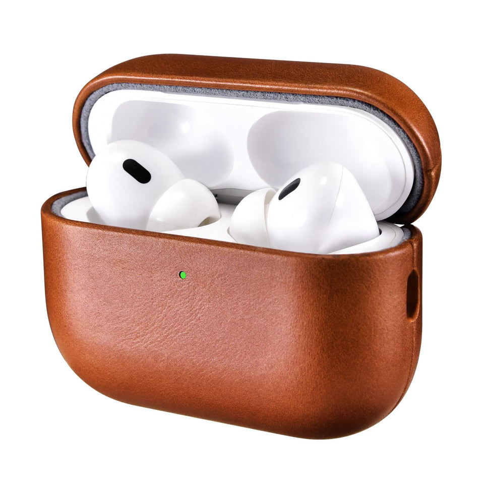 ICARER AirPod Pro 3 Case close-up leather texture for premium protection.