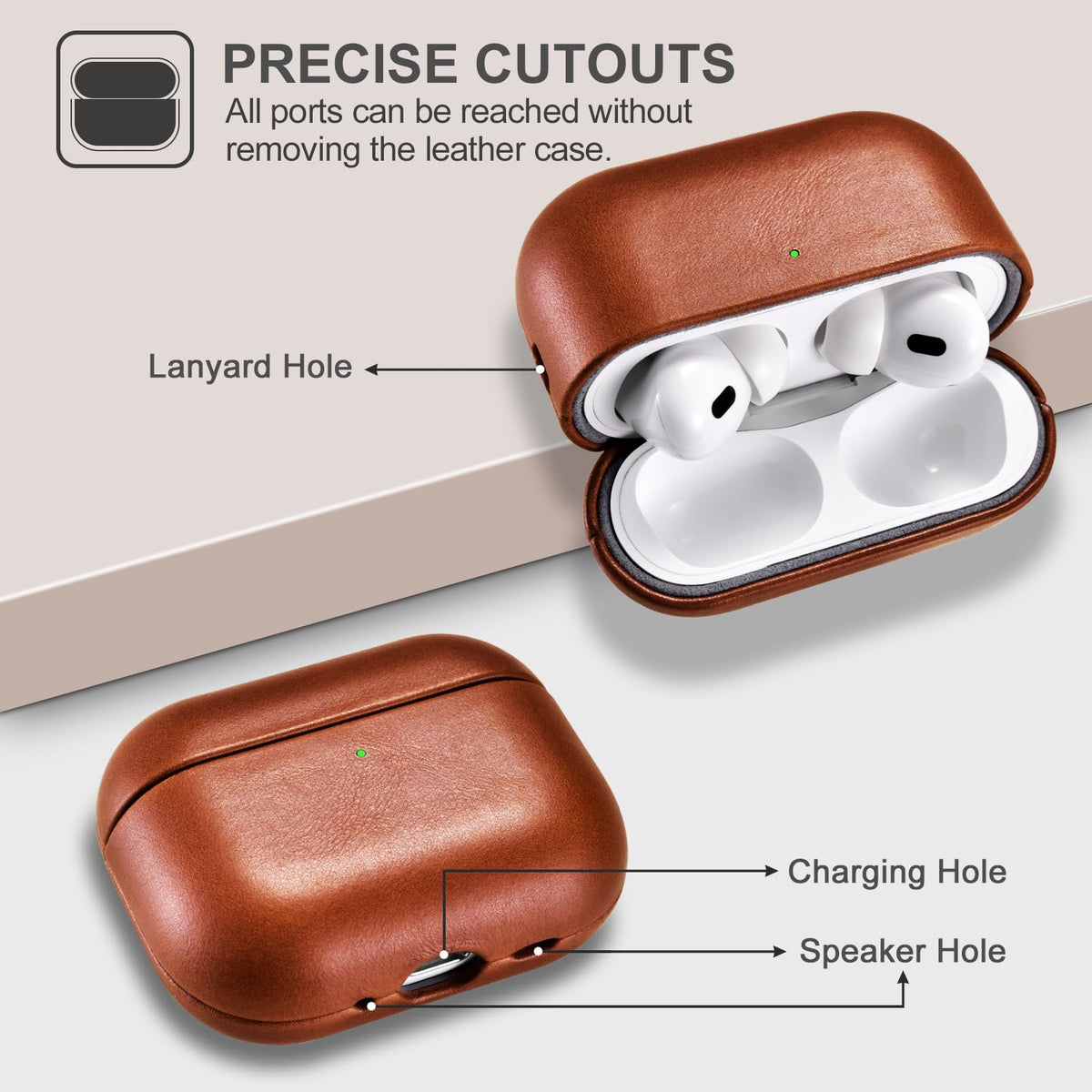ICARER AirPod Pro 3 Case front LED indicator for battery status at a glance.