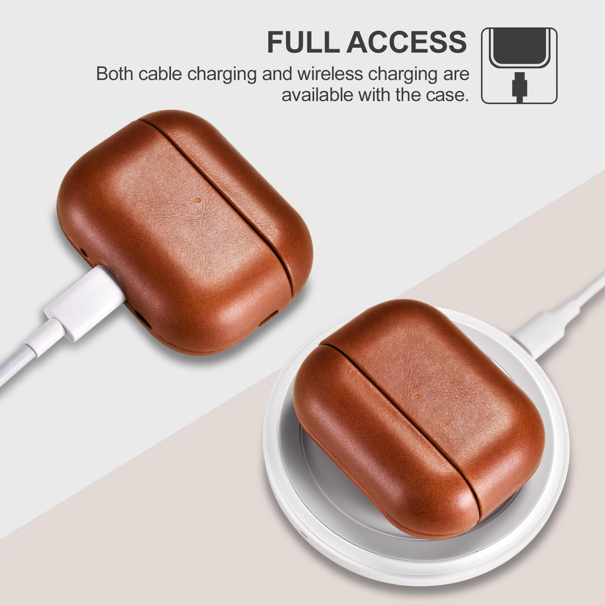 ICARER AirPod Pro 3 Case wireless charging compatibility with case on.