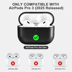 ICARER leather AirPods Pro 3 case with strap-hole for personalized outdoor use.
