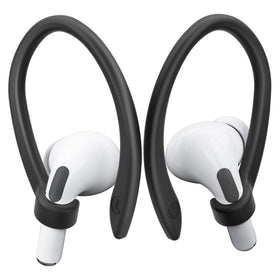 ICARERSPACE AirPods ear hooks close-up highlighting secure fit for active use