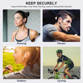 ICARERSPACE AirPods ear hooks feature comfortable TPU for all-day wear.