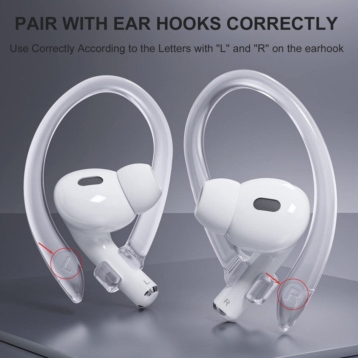 ICARERSPACE AirPods ear hooks are compatible with AirPods 1–4 and Pro models.
