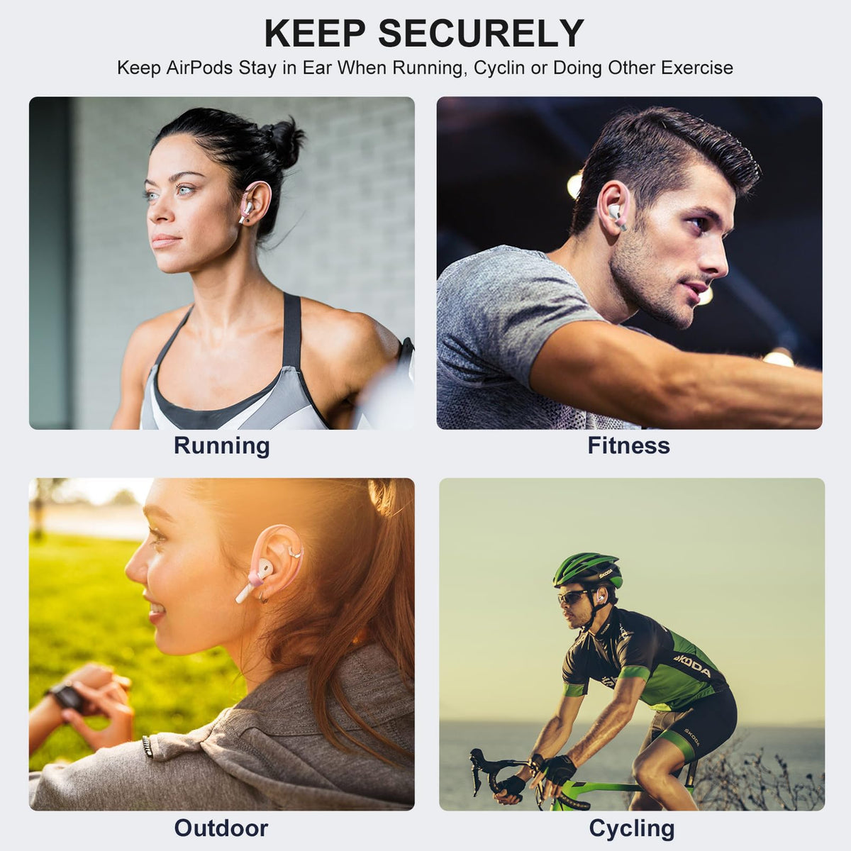 ICARERSPACE comfort-fit pink hook keeps AirPods comfortable all day.
