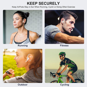 ICARERSPACE AirPods earhooks white comfort material provides long wear.