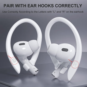ICARERSPACE AirPods earhooks white compatibility covers AirPods 1–4 and Pro.
