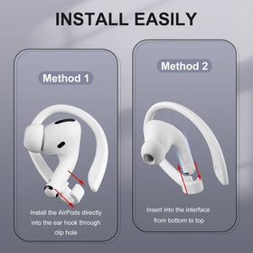 ICARERSPACE AirPods earhooks white two-pairs included for spare use.