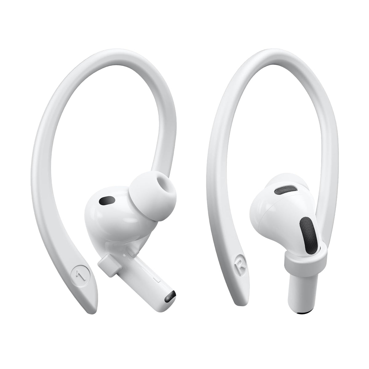 ICARERSPACE ear hooks for AirPods Pro clip securely holds during workouts.