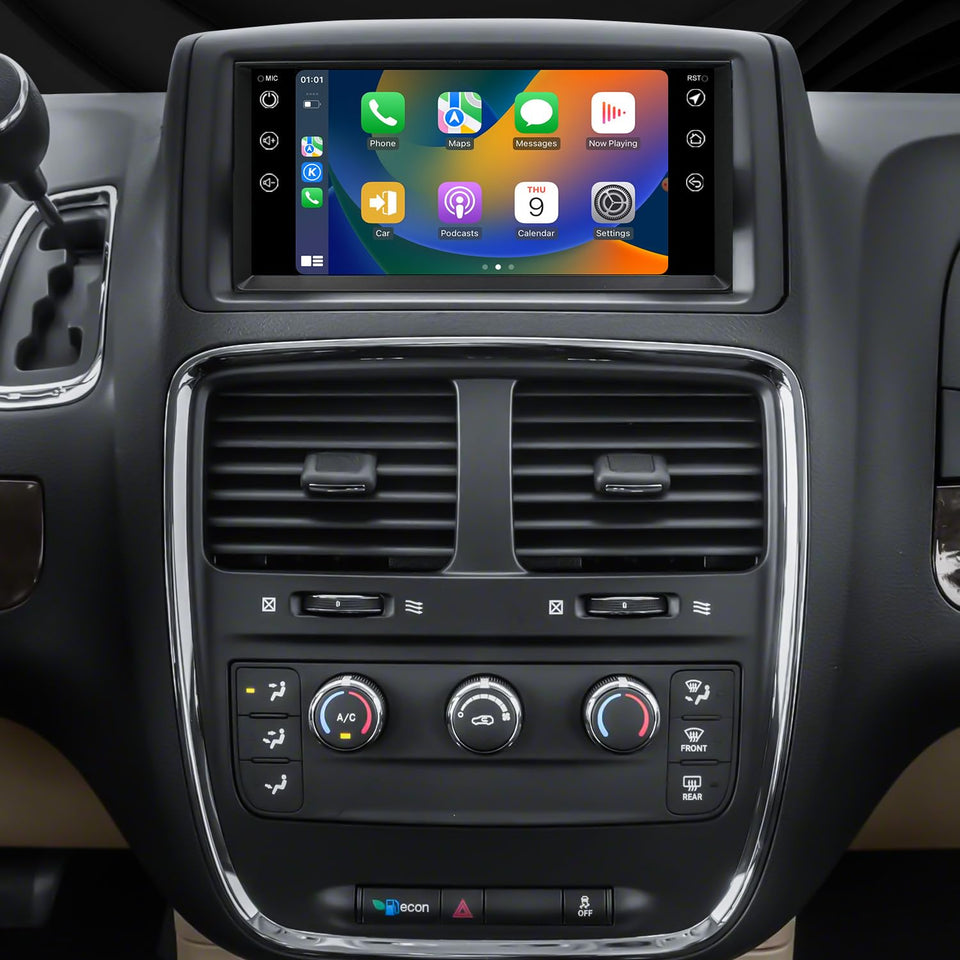 iCarSEPTON Grand Caravan Android radio display delivering crisp multimedia and offline maps