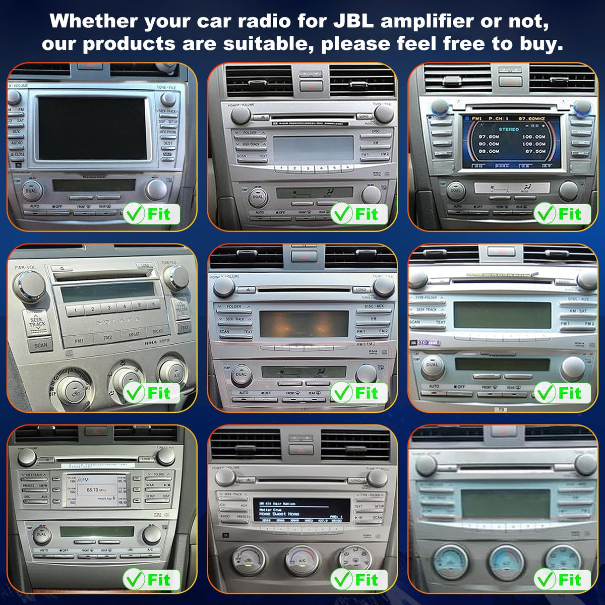 iCarSEPTON wireless CarPlay and Android Auto stereo for Toyota Camry, hands-free convenience.