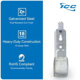 ICC Beam Clamp J Hook 2-Inch in rust-resistant galvanized finish for durable use.
