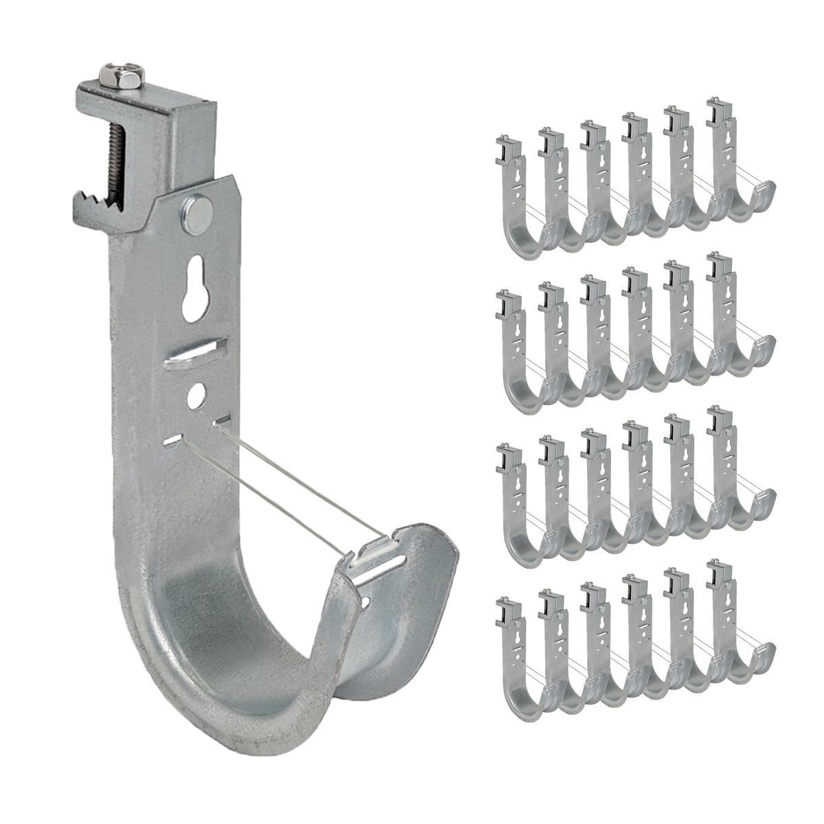 ICC Beam Clamp J Hook 2-Inch side view showing sturdy galvanized steel design.