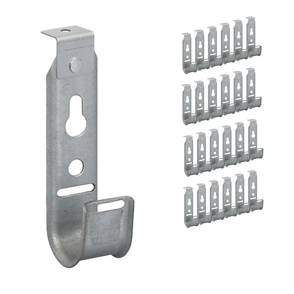 ICC front view of ceiling mount J-hook showing profile and durable design benefit