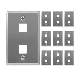 ICC front view 2-port wall plate showing neat alignment and professional finish