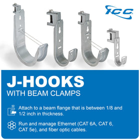 Fiber optic routing using ICC J-Hook for organization