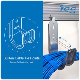 ICC J-Hook installed on a beam for tidy cable runs