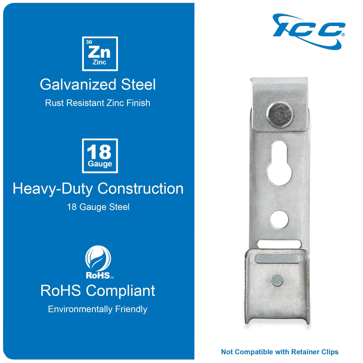 ICC anchor hole detail illustrating cable tie usage for added bundle security