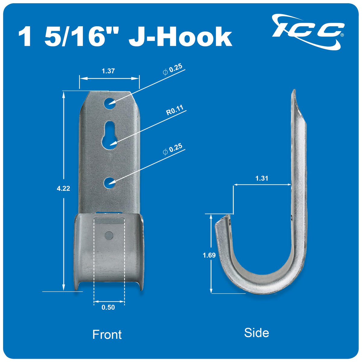 ICC J-Hook in a server room demonstrating tidy pathways and easy access