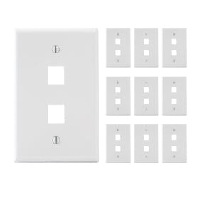 ICC oversized 2-port faceplate front view shows clean finish and larger coverage