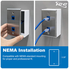 ICC scale with single gang box illustrating correct fit and installation benefit