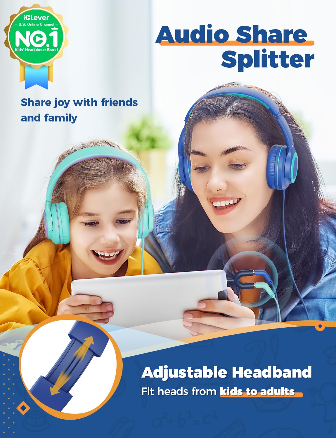 iClever HS22 40mm drivers deliver clear sound at safe volumes for kids' ears