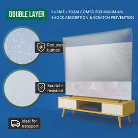 IC ICLOVER premium polyfoam material keeps TVs secure and lightweight for storage