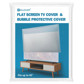 IC ICLOVER foam flat screen TV cover protecting a 65-inch screen from scratches during relocation